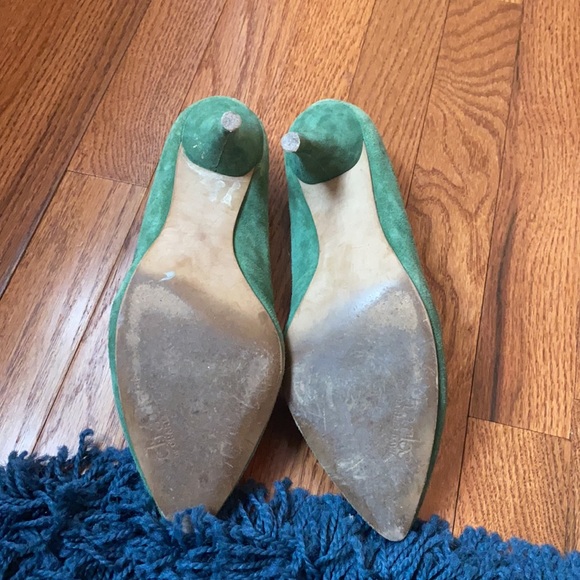 Green suede pumps - Picture 6 of 6